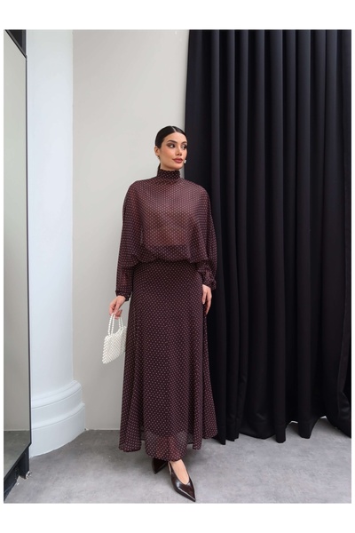 ESRAHELVACI Σετ δύο τεμαχίων με δέσιμο στο λαιμό και πουά σχέδιο