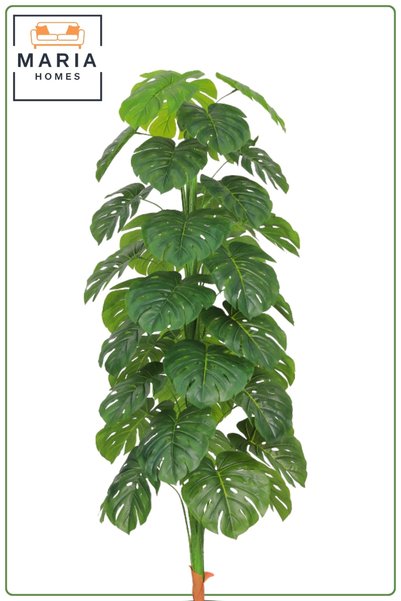 MARIA HOMES 190 CM Artificial Monstera Tree with Dark Brown with Pot – Indoor Tropical Plant