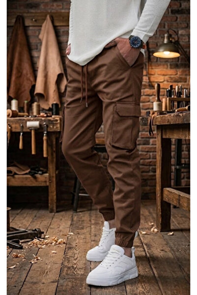 SERAZAT Ανδρικό παντελόνι Jogger από βαμβάκι υψηλής ποιότητας με ελαστική μέσ...