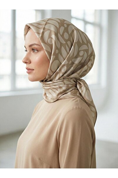 Armine Μεταξωτό Φουλάρι - 9174D-34 - Τίβιλ - Καφέ, Κρεμ