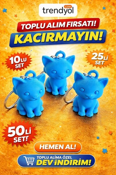Store 3D BASKI KEDİ ANAHTARLIK
