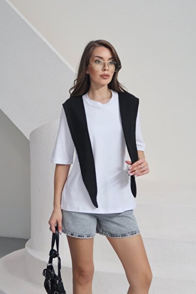 lady special Tricou cu detaliu tip eșarfă