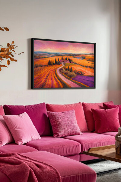 STARYUNA Μοντέρνος Vintage Πίνακας Ζωγραφικής, Μαύρο Ξύλινο Πλαίσιο με Σκηνικ...