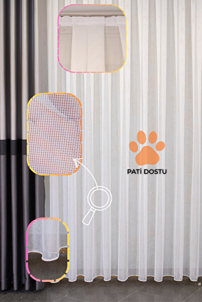 Paw Friendly Ecru Color Non-Damaged Cat / Dog Friendly Weighted Tulle