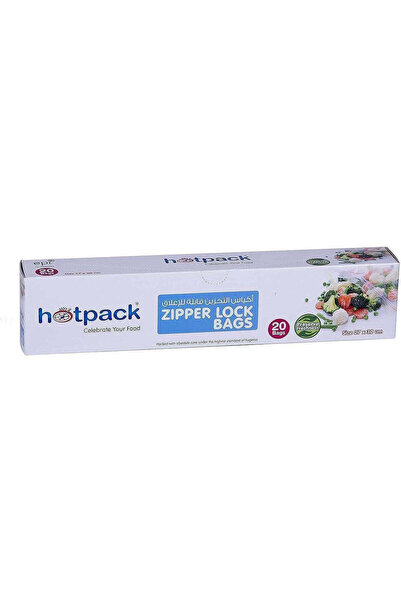 Hotpack 20 قطعة من أكياس الزيب آند لوك مقاس 27 سم * 30 سم، للحفاظ على النضارة