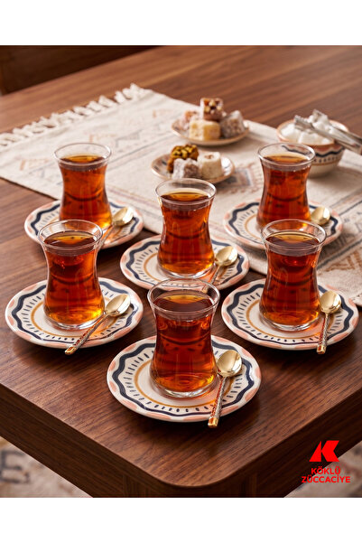 Köklü Züccaciye 6 Kişilik 12 Parça Çay Seti