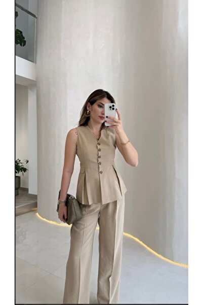 BURKAY Μοντέρνο Κοστούμι με Λεπτομέρεια Κουμπιών Μοντέρνας Κοπής