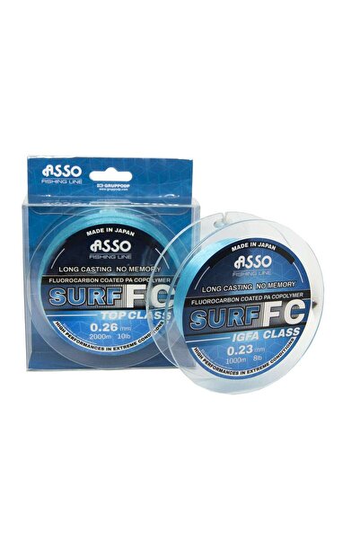 ASSO خيط صيد Surf FC COATED Copolymer بطول 1000 متر، بدون ذاكرة، أزرق اللون، ...