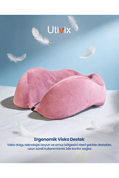 Utivix Ortopedik Visco Seyahat Yastığı – Lüks Konfor ve Ergonomik Boyun Desteği