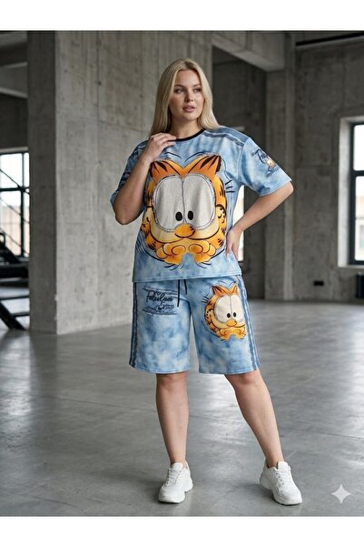 DENİKK Μοντέρνο Σετ Αθλητικής Φόρμας με Ψηφιακή Εκτύπωση Πέτρας και Κέντημα μ...