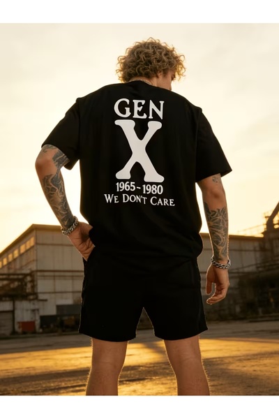 AEMİ Μπλουζάκι Unisex Gen X Generation με στάμπα Oversize Crew Neck