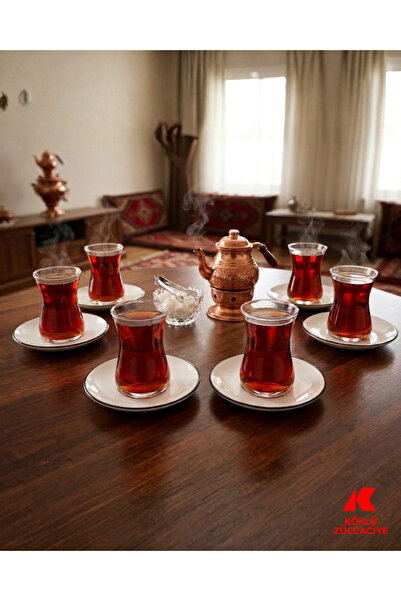 Köklü Züccaciye 6 Kişilik 12 Parça Çay Seti
