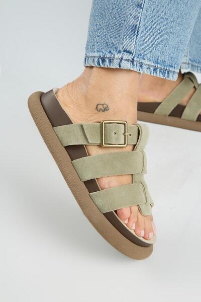 Manijero (Hicks) Γυναικείες παντόφλες από γνήσιο δέρμα με λουράκια και πόρπες...