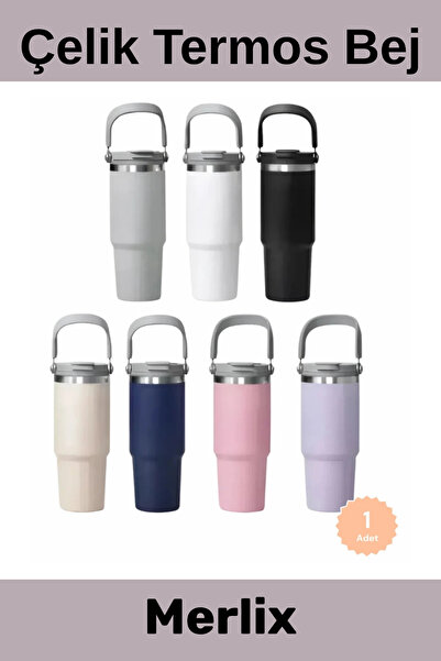 Merlix #Çelik Termos Dizayn Paslanmaz Isı Korumalı Vakumlu Sızdırmaz 500ml Ma...