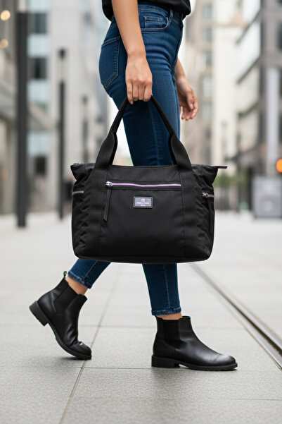 lumberjack PF-9038 Μαύρη γυναικεία τσάντα ώμου