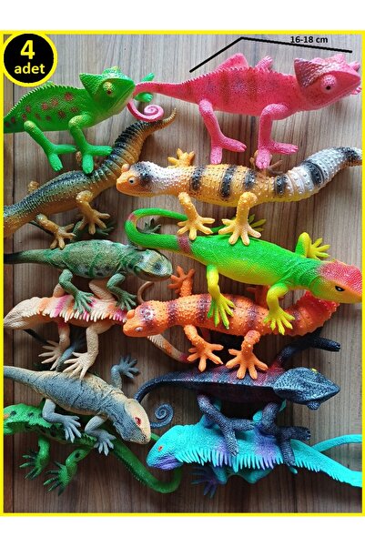 OYUNCAKSAHİLİ Hayvan Seti Sürüngen 4 ADET iguana Kertenkele Bukalemun ıguana ...