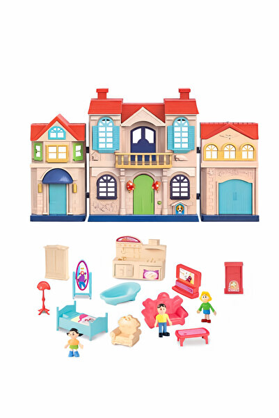 OEM Κουκλόσπιτο τύπου κάστρου με έπιπλα και φιγούρες, παιδικό σπίτι-παιχνίδι