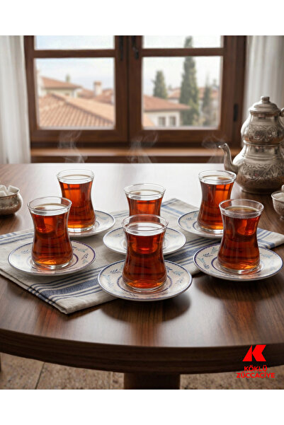 Köklü Züccaciye 6 Kişilik 12 Parça Çay Seti