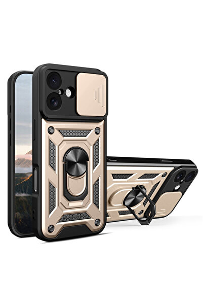 AUDIOX Θωρακισμένη Θήκη για iPhone 17, CamSlide, Βάση Δαχτυλίδι, Χρυσό
