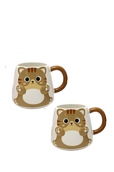 CAVAŞ sun hat Special Design 3D Cat Figured Mug Cup Product Dimensions; 8*8 cm
