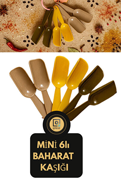 QNİAY Mini 6 Adet Renkli Plastik Baharat Küreği Baharat Kaşığı Pratik Ölçü ve...