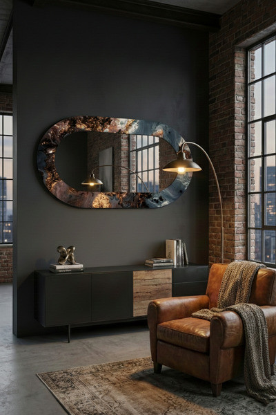 Decorita Dekor Camı ve Ayna | Altın Damarlı Soyut Mermer Dekoratif Ayna | 110...
