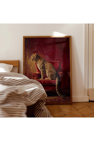 Tuba Decor Εκλεκτή εικόνα λεοπάρδαλης με ξύλινο πλαίσιο ενός τεμαχίου