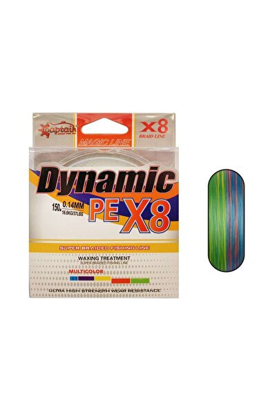 CAPTAIN Dynamic Soft Pe 8 Braid Spin Thread Fishing Line 150Mt Multi Color
