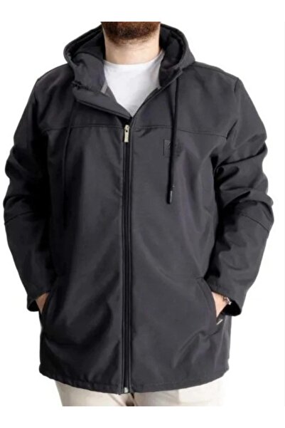 cusseli Ανδρικό παλτό μεγάλου μεγέθους με κουκούλα, αδιάβροχο Softshell C2123...