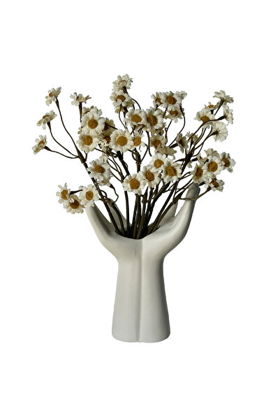 MirageBotanics فروع زهور البابونج الاصطناعية، ساق واحدة بطول 25 سم من زهور ال...