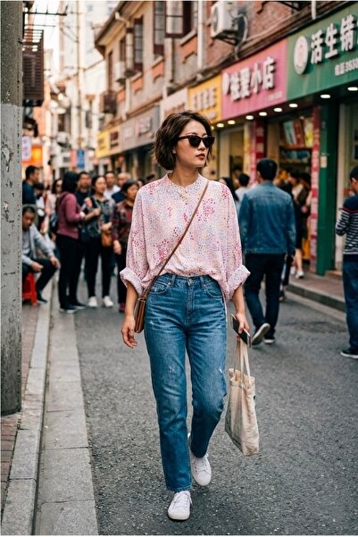 LINELLE White & Multicolored Abstract Printed Shirt