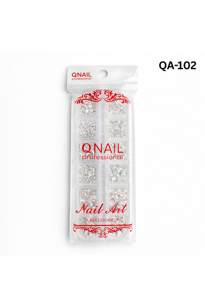 QNAİL PROFESSİONAL Renkli Tırnak Taşı Seti 12'Li Nail Art Süsleme Parlak Kris...