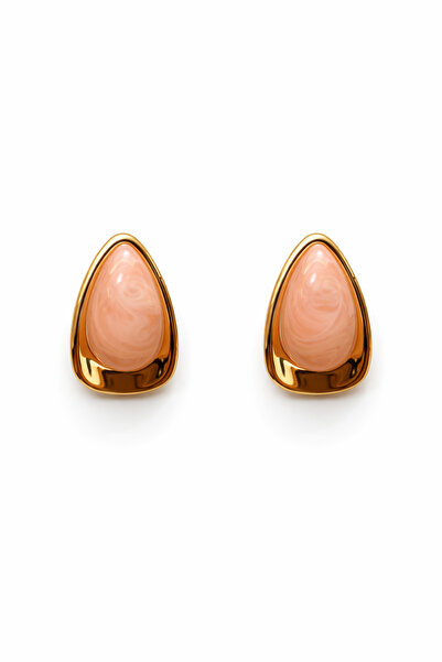 Angelovia Salmon Drop Stone Women's Steel Earrings