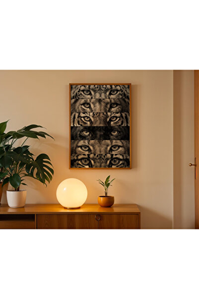 Tuba Decor Εικόνα με ξύλινο πλαίσιο ενός τεμαχίου με μάτια άγριων ζώων από το...