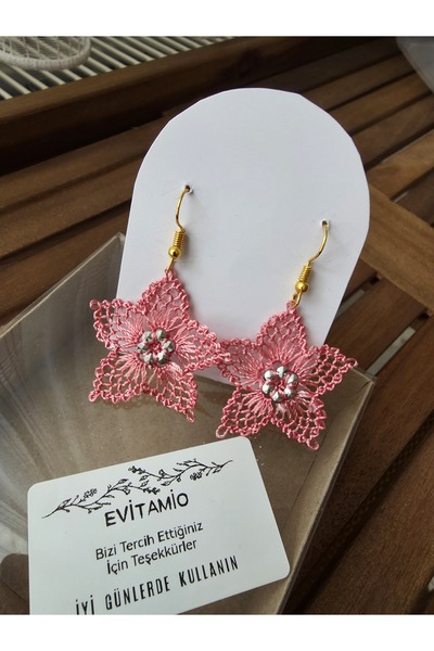 Evita İğne oyası küpe sallantılı küpe