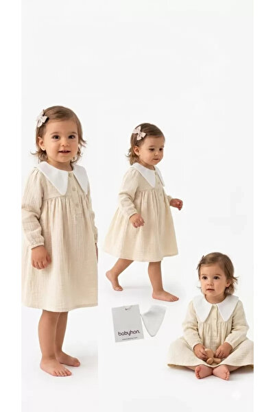 DMR Elegance 6-24 Months Muslin Linen Cotton Baby Dress