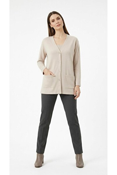 Kuraff Giyim Women's Mother Thin Combed Cotton Seasonal Short Model Pocket Bu...