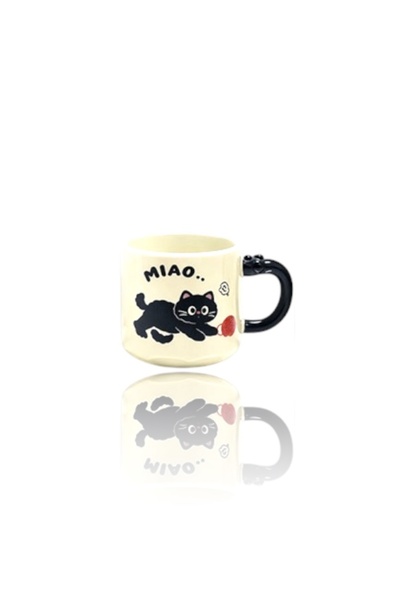 CAVAŞ sun hat Special Design 3D Cat Figured Mug Cup Product Dimensions; 9*9 cm