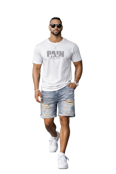 Casa Shop Tricou alb pentru bărbați, croială regulară, PAIN, Casa Shop, Mărim...