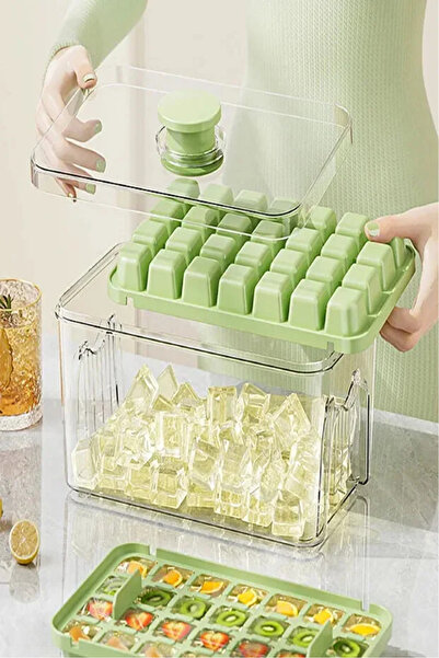 Northern Star New Generation Pressed Double Ice Tray Ice Box – 28-28 56 Compartments with Lid Storage Box 10X20 cm
