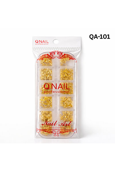QNAİL PROFESSİONAL Renkli Tırnak Taşı Seti 12'Li Nail Art Süsleme Parlak Kris...