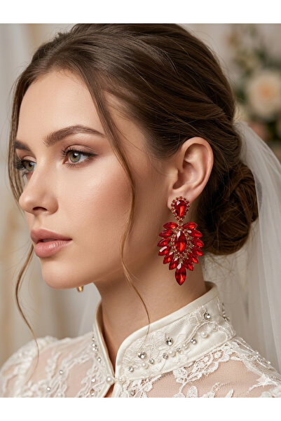 ESPEREST أقراط لامعة على شكل باغيت لحفلات الزفاف والهينا