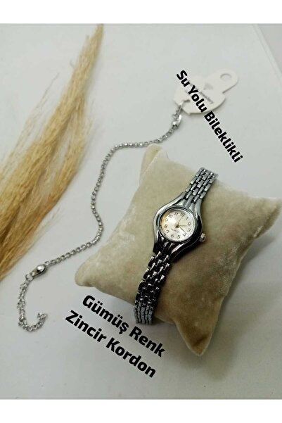 Brality Minimal Vintage Retro Design - Silver Color Chain Cord - with Waterwa...