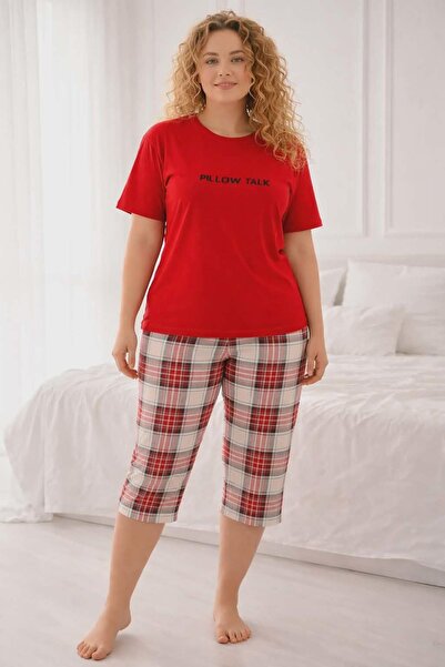 Mihra Γυναικείο Σετ Πιτζάμες ΚΑΠΡΙ με κοντό μανίκι Milan Plus Size 50503K - 1...