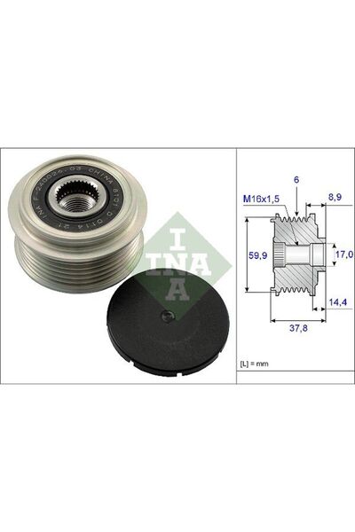 İna 535 0135 10 ALTERNATOR KASNAGI 3732125201
