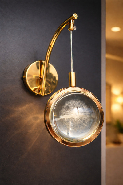 Store Karahindiba Temalı ŞARJLI Küre cam Dekoratif modern Aplik