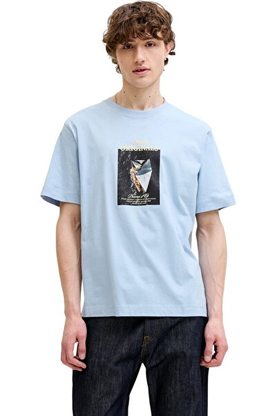 Jack & Jones JACK &JONES Norrebro Photo LN μπλουζάκι - 12291022-Μπλε Κασμίρι