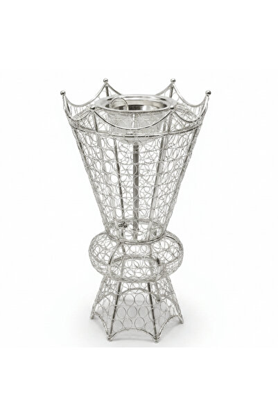 UGARİT Premium Silver Metal Incense Burner 40×24 cm