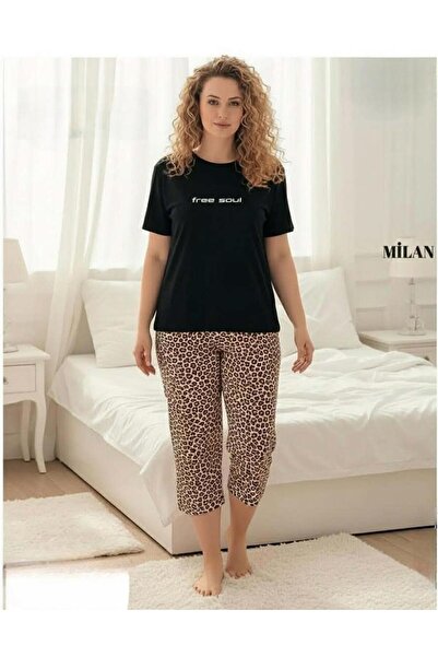 Mihra Γυναικείο Σετ Πιτζάμες Μιλάνο Μεγάλο Μέγεθος με Κοντό Μανίκι ΚΑΠΡΙ 5050...