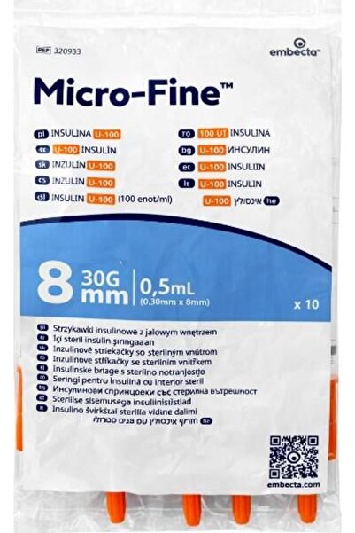 MEDURA MİCROFİNE 0.5 ML ENJEKTÖR 30 G X 8 MM ( 10'LU )